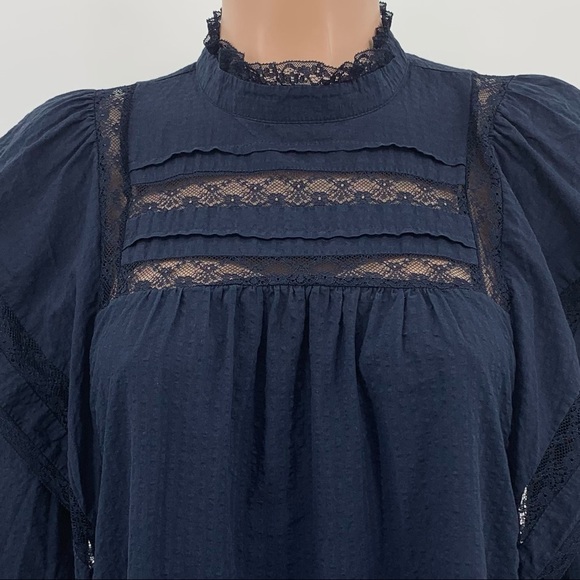 Anthropologie Maeve Navy Fleetwood Cotton Shift Dress - Picture 7 of 12